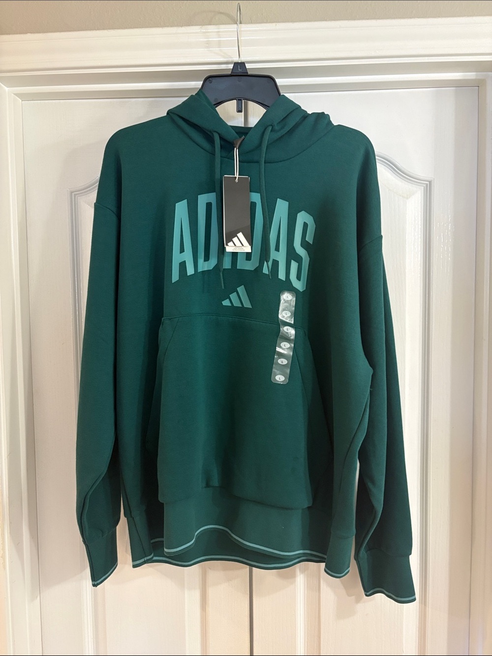 adidas Forest Green Crewneck Hoodie with Logo